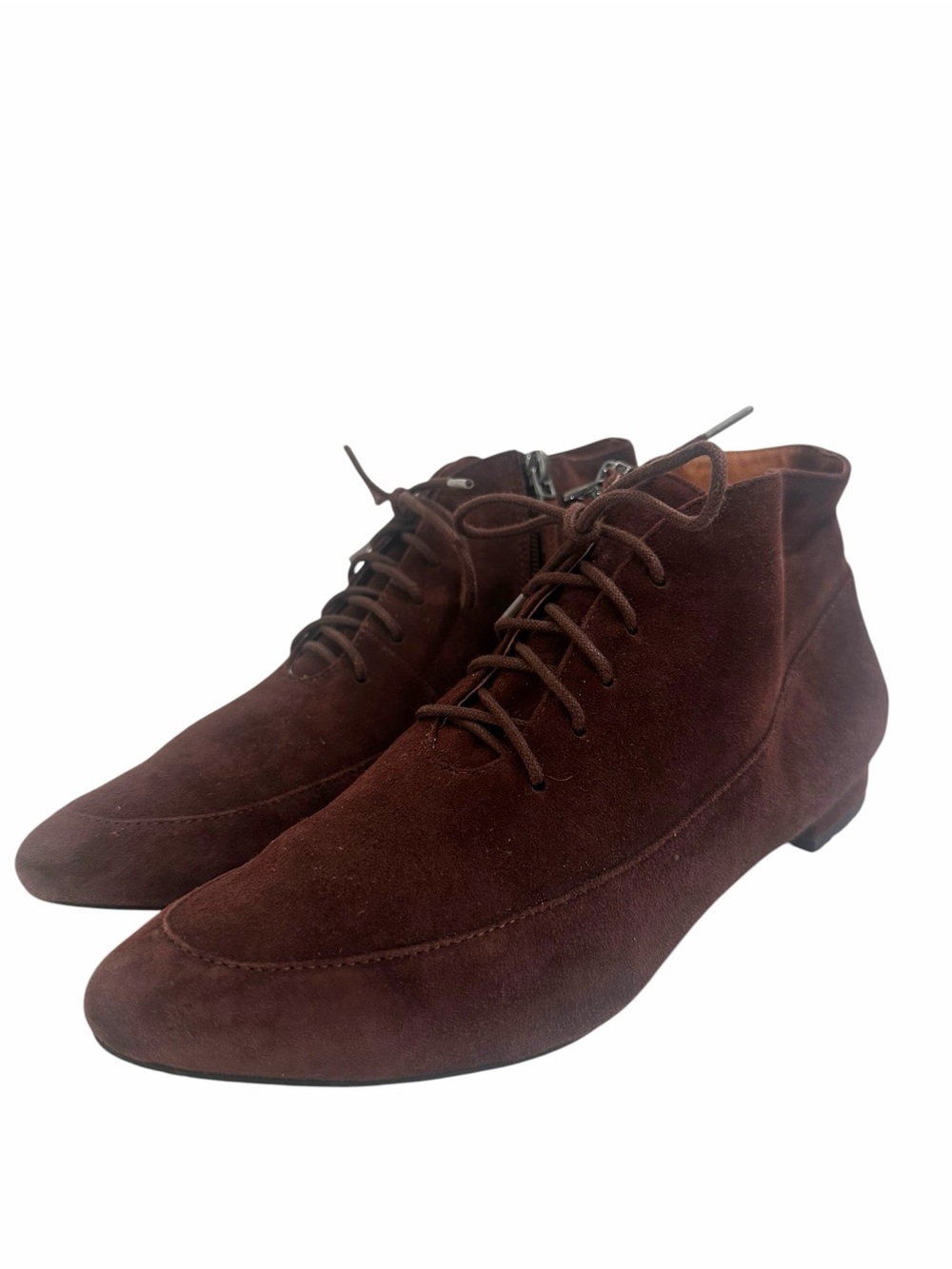 Sudini Amore Brown Suede Lace-Up Ankle Booties Size 7.5W